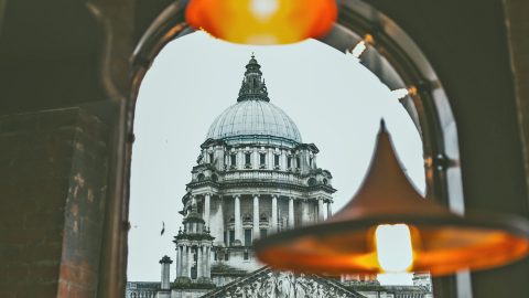 View of City Hall from Cafe Parisien